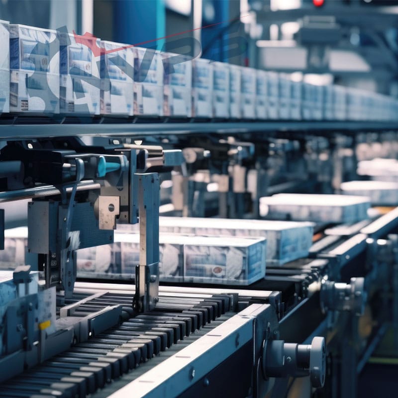 End-of-line packaging equipment — case packing, palletizing and stretch wrapping systems